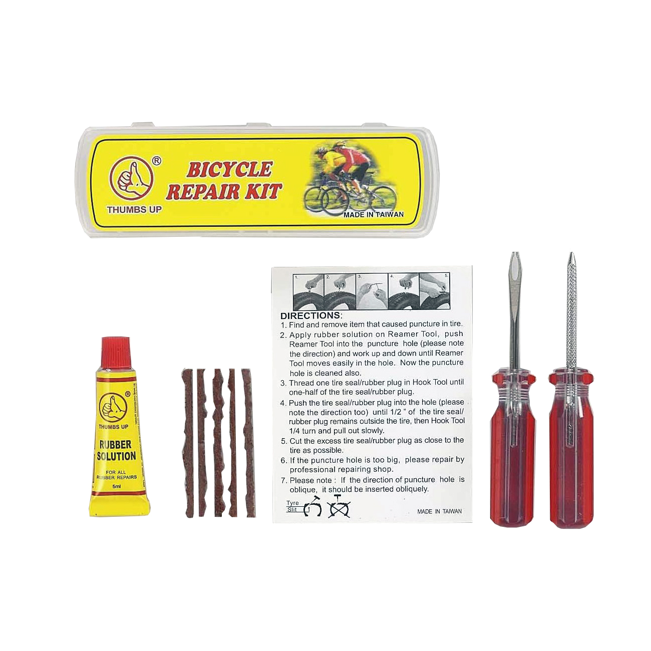 TUBELESS REPAIR KIT 5PC/TOOL/GLUE/BOX