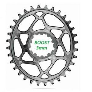 ABSOLUTE BLACK SRAM OVAL BOOST3 DM CHAINRING - GREY