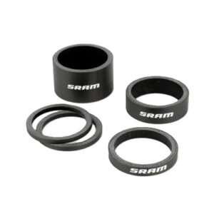 SRAM HEADSET SPACER SET CARBON WHITE LOGO 5PCS