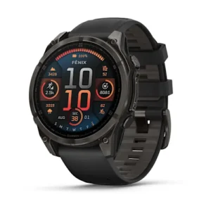 Garmin fenix 8 47mm AMOLED, Sapphire Carbon Grey DLC Titanium with Black/Pebble Grey Silicone