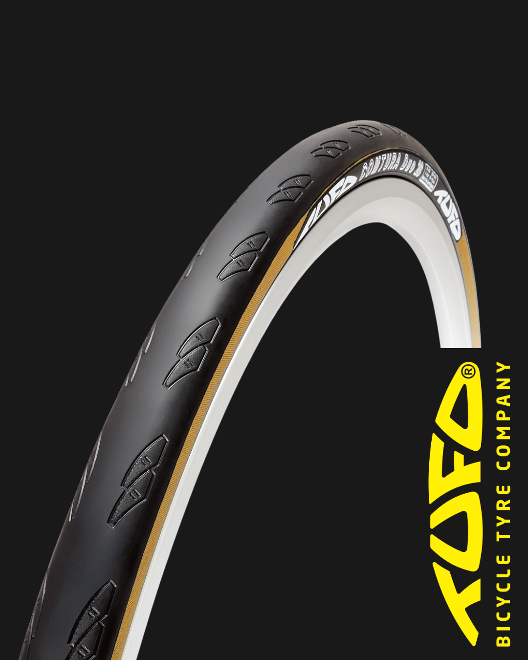 TUFO COMTURA DUO 25 ROAD TYRE BLACK BEIGE